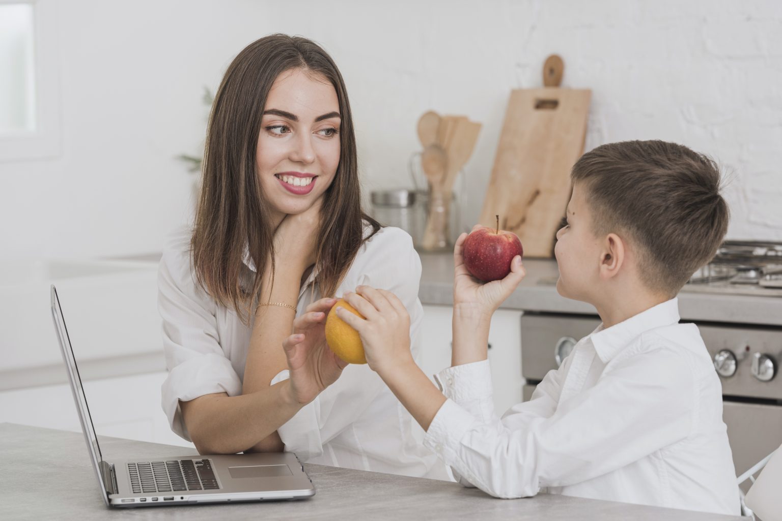 portrait-mother-son-kitchen